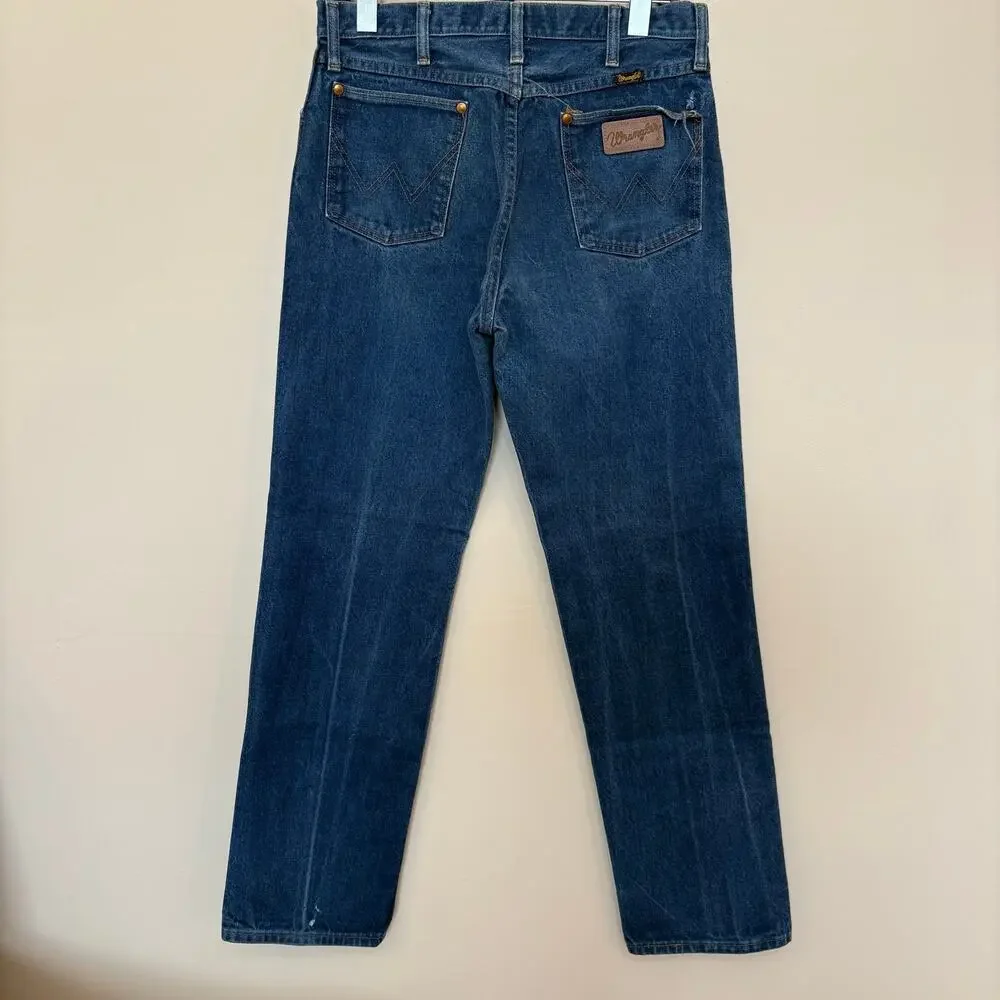 Vintage 80s Wrangler 13MWZ Cowboy Cut Denim Jeans USA 33x32 Measures 32 Waist